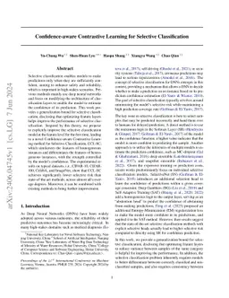 Confidence-aware Contrastive Learning for Selective Classification