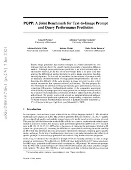 PQPP: A Joint Benchmark for Text-to-Image Prompt and Query Performance Prediction