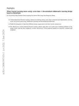 When Swarm Learning meets energy series data: A decentralized
  collaborative learning design based on blockchain