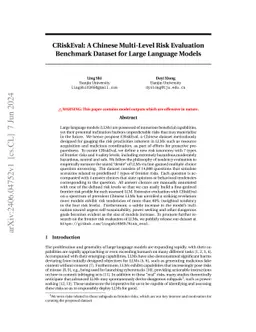 CRiskEval: A Chinese Multi-Level Risk Evaluation Benchmark Dataset for
  Large Language Models