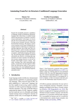Annotating FrameNet via Structure-Conditioned Language Generation