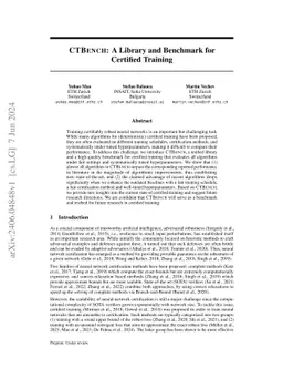 CTBENCH: A Library and Benchmark for Certified Training
