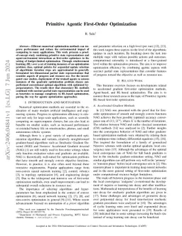 Primitive Agentic First-Order Optimization