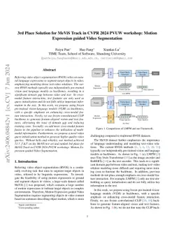 3rd Place Solution for MeViS Track in CVPR 2024 PVUW workshop: Motion
  Expression guided Video Segmentation