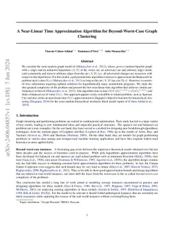 A Near-Linear Time Approximation Algorithm for Beyond-Worst-Case Graph
  Clustering