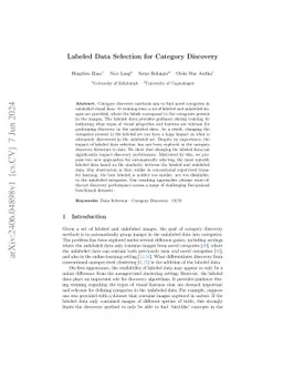 Labeled Data Selection for Category Discovery