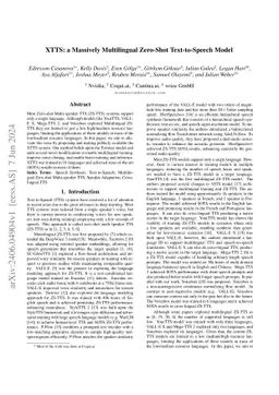 XTTS: a Massively Multilingual Zero-Shot Text-to-Speech Model