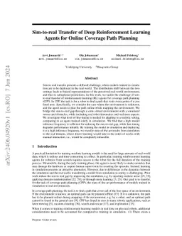 Sim-to-Real Transfer of Deep Reinforcement Learning Agents for Online Coverage Path Planning