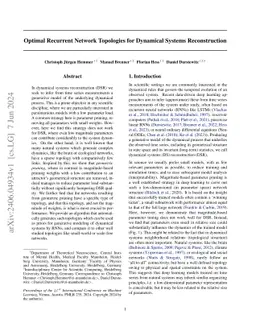 Optimal Recurrent Network Topologies for Dynamical Systems
  Reconstruction