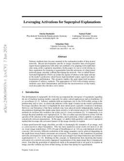 Leveraging Activations for Superpixel Explanations