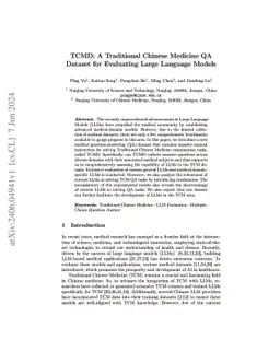 TCMD: A Traditional Chinese Medicine QA Dataset for Evaluating Large
  Language Models