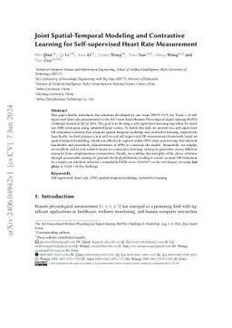 Joint Spatial-Temporal Modeling and Contrastive Learning for
  Self-supervised Heart Rate Measurement