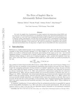 The Price of Implicit Bias in Adversarially Robust Generalization