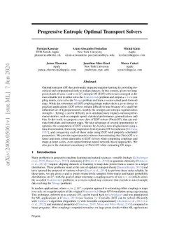 Progressive Entropic Optimal Transport Solvers