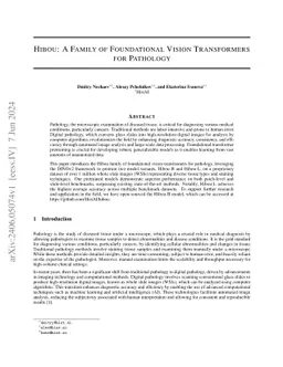 Hibou: A Family of Foundational Vision Transformers for Pathology
