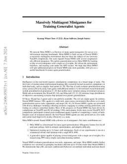 Massively Multiagent Minigames for Training Generalist Agents