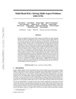 Multi-Head RAG: Solving Multi-Aspect Problems with LLMs