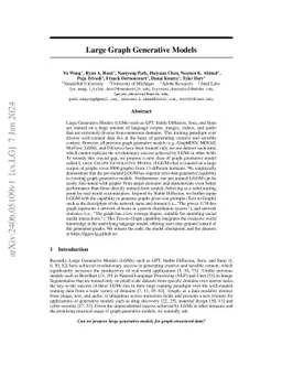 Large Generative Graph Models