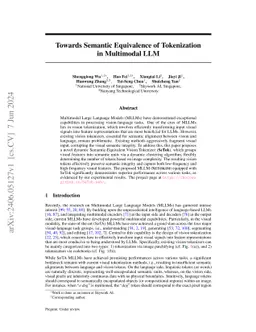 Towards Semantic Equivalence of Tokenization in Multimodal LLM