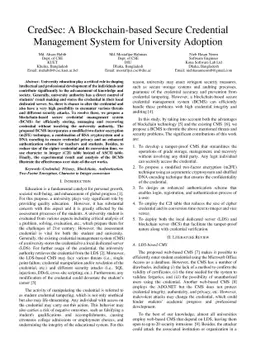 CredSec: A Blockchain-based Secure Credential Management System for
  University Adoption