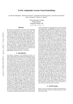 XANE: eXplainable Acoustic Neural Embeddings