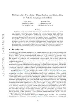 On Subjective Uncertainty Quantification and Calibration in Natural
  Language Generation
