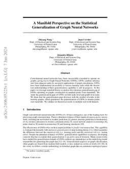 A Manifold Perspective on the Statistical Generalization of Graph Neural
  Networks