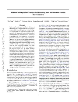 Towards Interpretable Deep Local Learning with Successive Gradient
  Reconciliation