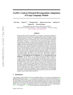 CorDA: Context-Oriented Decomposition Adaptation of Large Language Models for Task-Aware Parameter-Efficient Fine-tuning