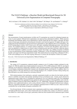 The ULS23 Challenge: a Baseline Model and Benchmark Dataset for 3D
  Universal Lesion Segmentation in Computed Tomography