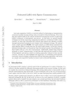 Federated LoRA with Sparse Communication
