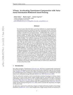 VTrans: Accelerating Transformer Compression with Variational
  Information Bottleneck based Pruning