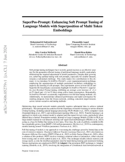 SuperPos-Prompt: Enhancing Soft Prompt Tuning of Language Models with
  Superposition of Multi Token Embeddings