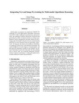 Integrating Text and Image Pre-training for Multi-modal Algorithmic
  Reasoning