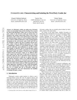 COOKIEGUARD: Characterizing and Isolating the First-Party Cookie Jar