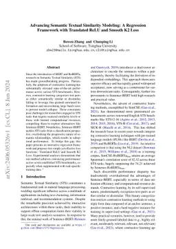 Advancing Semantic Textual Similarity Modeling: A Regression Framework
  with Translated ReLU and Smooth K2 Loss