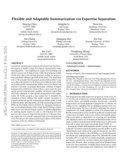 Flexible and Adaptable Summarization via Expertise Separation
