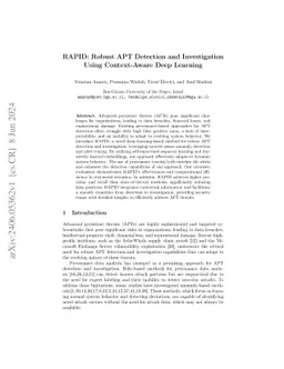 RAPID: Robust APT Detection and Investigation Using Context-Aware Deep
  Learning