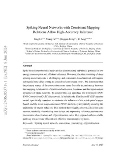 Spiking Neural Networks with Consistent Mapping Relations Allow
  High-Accuracy Inference