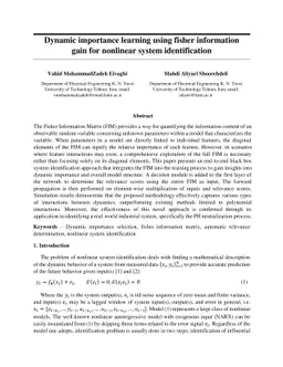 Dynamic Importance Learning using Fisher Information Matrix (FIM) for Nonlinear Dynamic Mapping