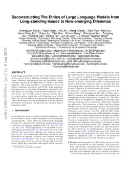 Deconstructing The Ethics of Large Language Models from Long-standing
  Issues to New-emerging Dilemmas