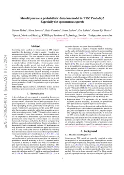 Should you use a probabilistic duration model in TTS? Probably!
  Especially for spontaneous speech
