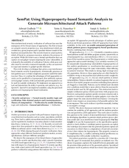SemPat: Using Hyperproperty-based Semantic Analysis to Generate
  Microarchitectural Attack Patterns