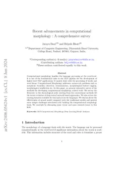 Recent advancements in computational morphology : A comprehensive survey