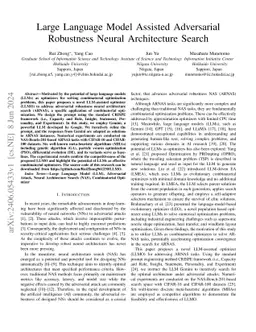Large Language Model Assisted Adversarial Robustness Neural Architecture
  Search