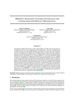 PriviFy: Designing Tangible Interfaces for Configuring IoT Privacy
  Preferences