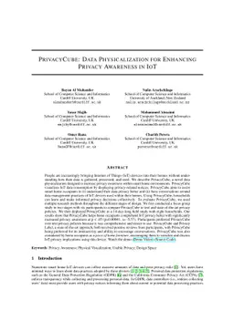 PrivacyCube: Data Physicalization for Enhancing Privacy Awareness in IoT