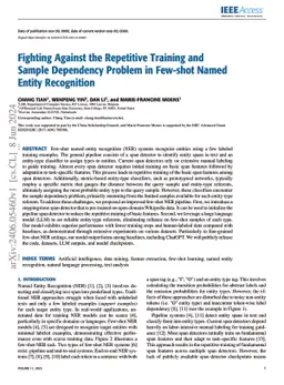 Fighting Against the Repetitive Training and Sample Dependency Problem
  in Few-shot Named Entity Recognition