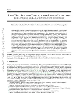 RandONet: Shallow-Networks with Random Projections for learning linear
  and nonlinear operators
