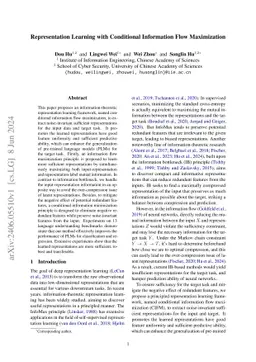 Representation Learning with Conditional Information Flow Maximization